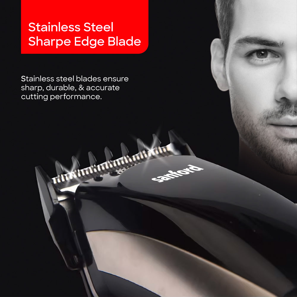 Sanford Rechargeable Hair Clipper with Stainless Steel Blade and 4 Combs | SF9739HC - Sanford India