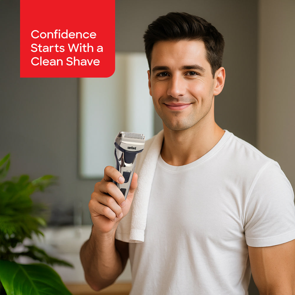 Sanford Rechargeable Men Shaver with Dual Blades and 40 Min Runtime | SF9808MS