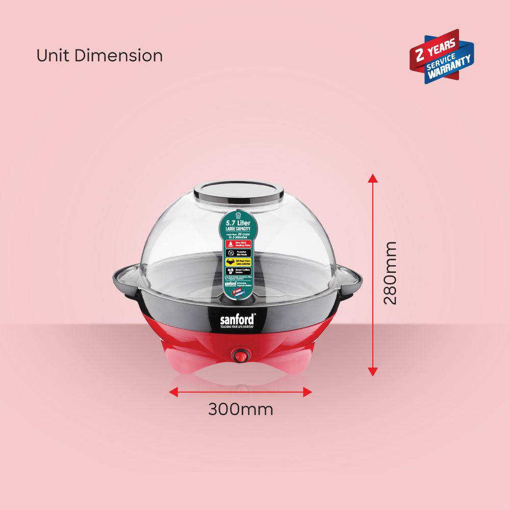 Sanford 800W Popcorn Maker with 5.7L Bowl and Coffee Bean Roasting | SF9976PM - Sanford India