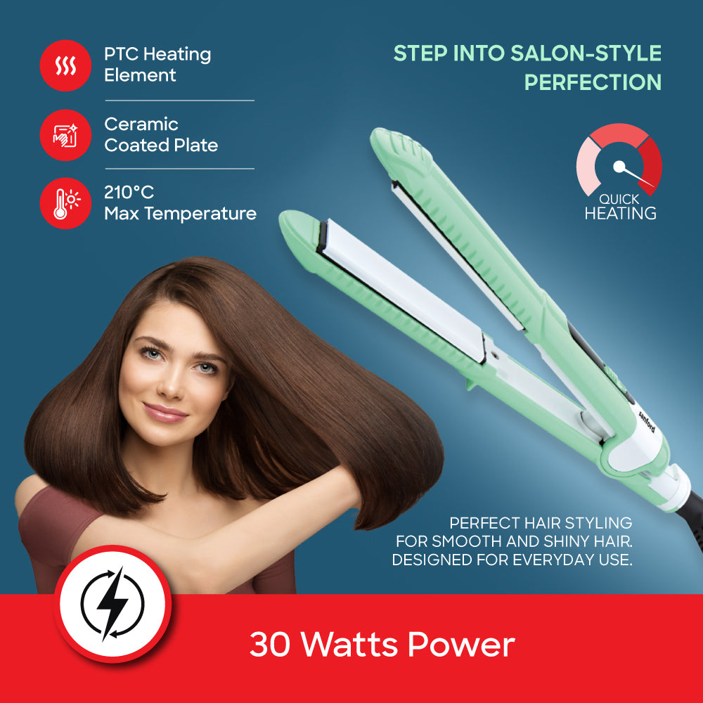 Sanford Ceramic Hair Straightener with 210°C Heat and Swivel Cord | SF999HST - Sanford India