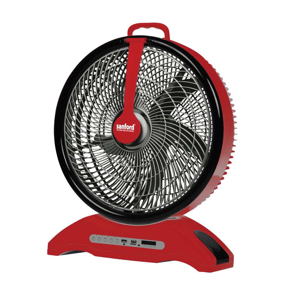 Sanford 14-Inch Rechargeable Table Fan with LED Light and Music System | SF918RTF - Sanford India